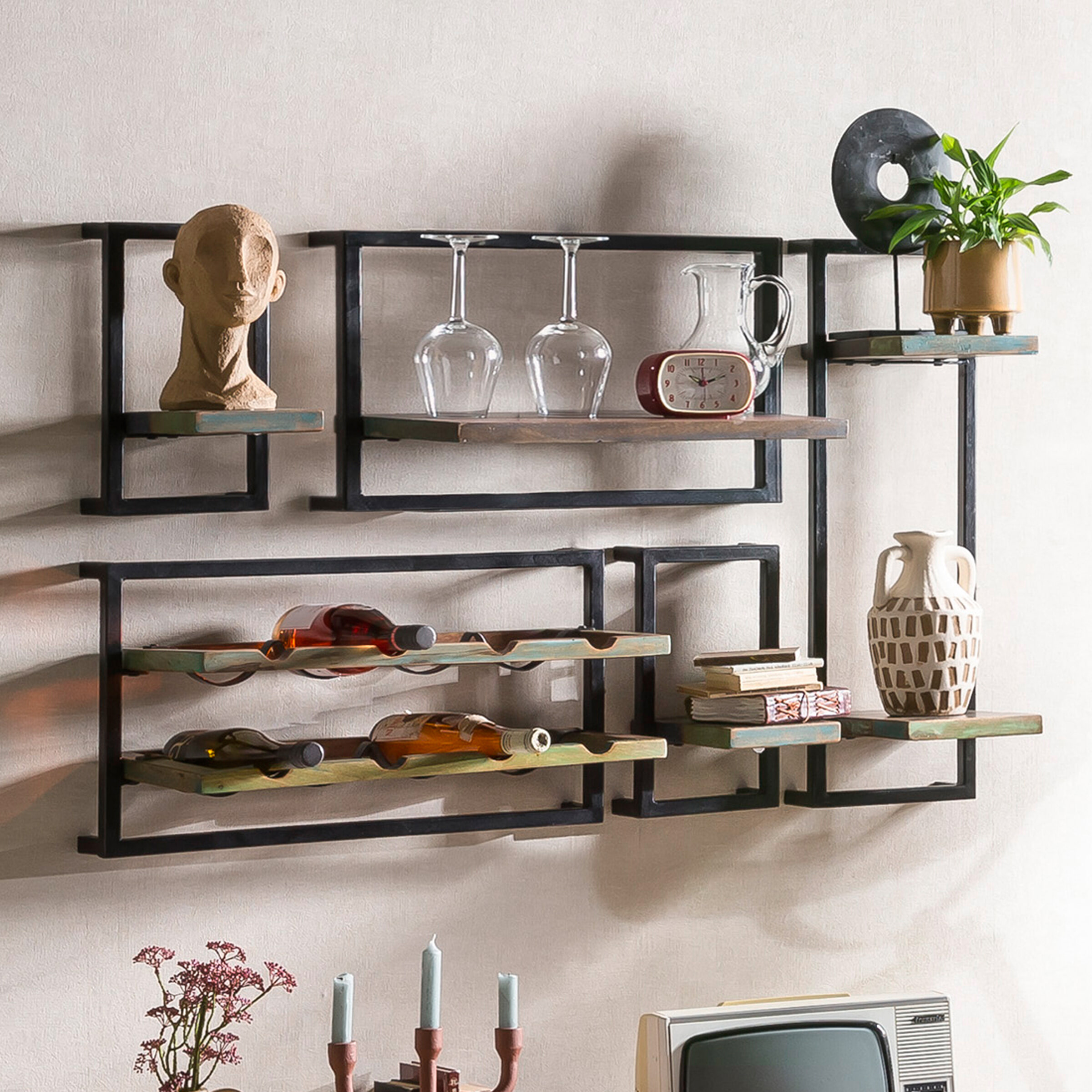 Artistiq Wandrek Shakim Set van 5 stuks - Bruin | Artistiq Living