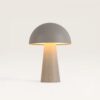 Arvento - Paddenstoel lamp oplaadbaar Beige 20 cm - Tafellamp horeca - Dimbaar - Retro design - USB-C - IP44 voor buiten - 3000K/4500K/6000K | LUSENZ