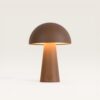 Arvento - Paddenstoel lamp oplaadbaar Bruin 20 cm - Tafellamp horeca - Dimbaar - Retro design - USB-C - IP44 voor buiten - 3000K/4500K/6000K | LUSENZ