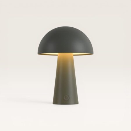 Arvento - Paddenstoel lamp oplaadbaar Groen 20 cm - Tafellamp horeca - Dimbaar - Retro design - USB-C - IP44 voor buiten - 3000K/4500K/6000K | LUSENZ