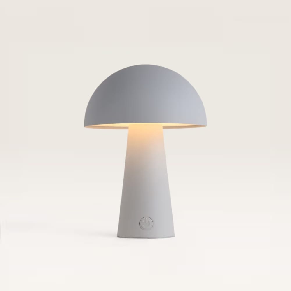 Arvento - Paddenstoel lamp oplaadbaar Wit 20 cm - Tafellamp horeca - Dimbaar - Retro design - USB-C - IP44 voor buiten - 3000K/4500K/6000K | LUSENZ