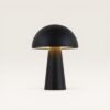 Arvento - Paddenstoel lamp oplaadbaar Zwart 20 cm - Tafellamp horeca - Dimbaar - Retro design - USB-C - IP44 voor buiten - 3000K/4500K/6000K | LUSENZ