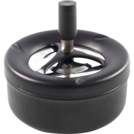 Asbak Druk Mat Zwart Rond 11 Cm |