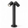 Aspen Dubbel LED sokkellamp - 45cm - 2x 4 Watt 345 Lumen - Kantelbaar - IP65 Waterdicht - 4000K - Padverlichting - Zwart - Staande buitenlamp | HOFTRONIC