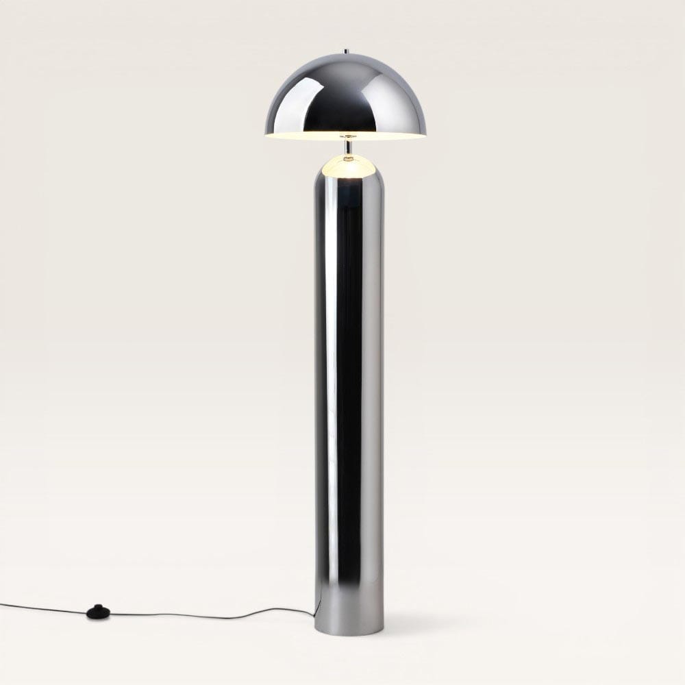Asteri - Design Retro Staande lamp Chroom Metaal 150 cm - Woonkamer lamp - E27 fitting - Met voetschakelaar | LUSENZ