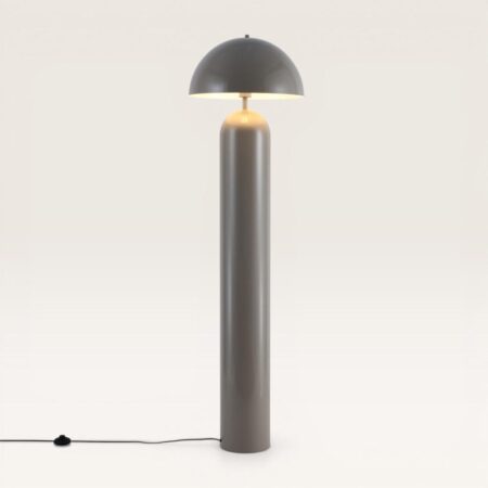 Asteri - Design Retro staande lamp Taupe Metaal 150 cm - Woonkamer lamp - E27 fitting - Met voetschakelaar | LUSENZ