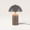 Asteri - Mushroom lamp 40 cm - E14 fitting - Retro design - Dressoir lamp - Taupe Metaal - Met aan/uit-schakelaar | LUSENZ