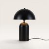 Asteri - Mushroom lamp 40 cm - E14 fitting - Zwart metaal - Retro design - Dressoir lamp - Mat - Met aan/uit-schakelaar | LUSENZ