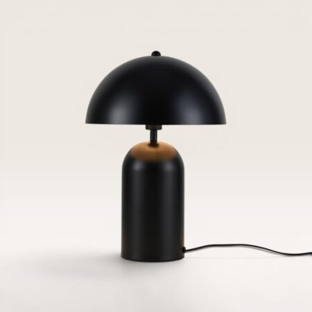 Asteri - Mushroom lamp 40 cm - E14 fitting - Zwart metaal - Retro design - Dressoir lamp - Mat - Met aan/uit-schakelaar | LUSENZ