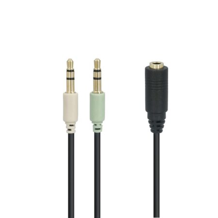 Audio Adapter - microconnect - 2x3.5mm-3.5mm - M/F - 0.4m - Zwart | Goobay