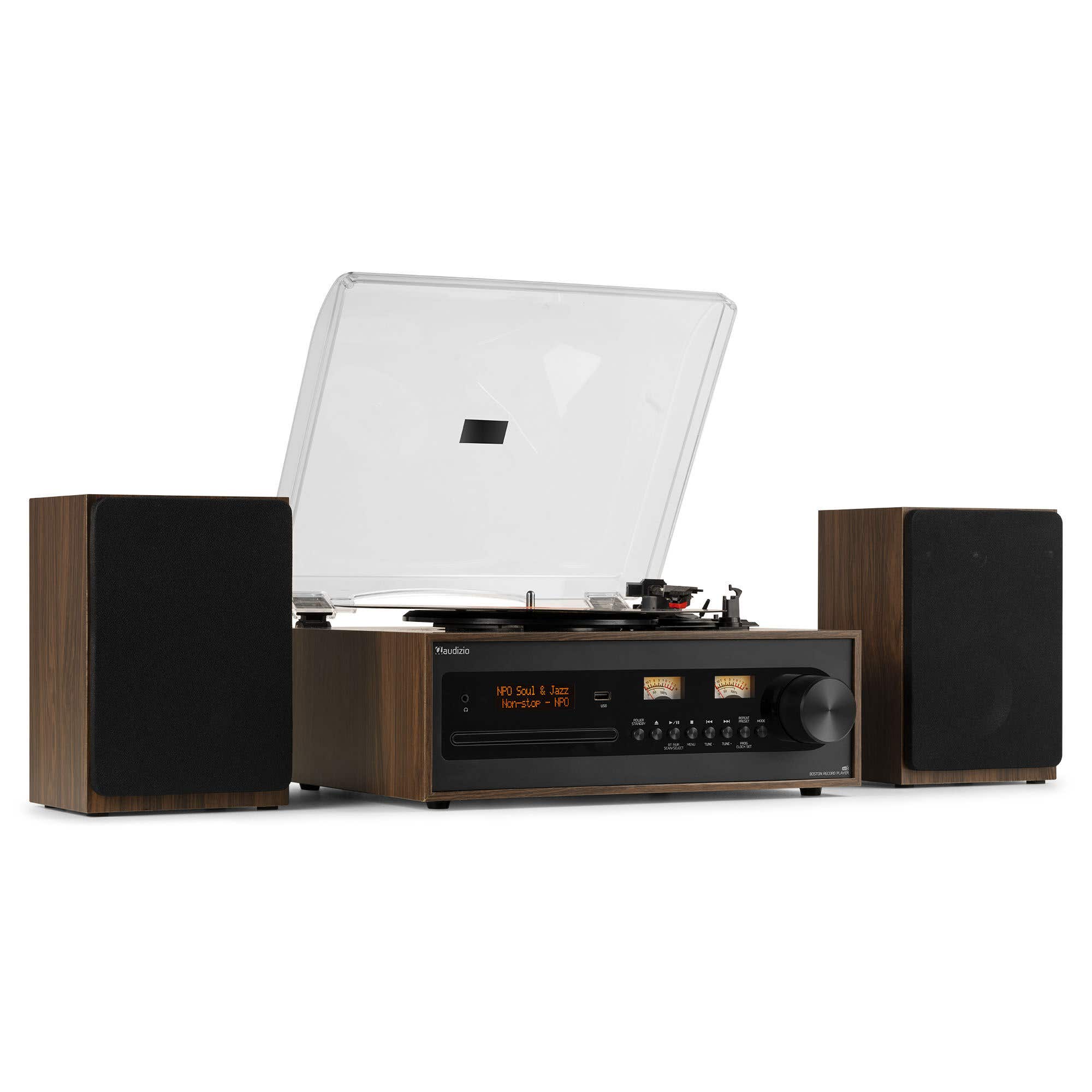 Audizio Boston platenspeler met boxen - Platenspeler met Bluetooth
