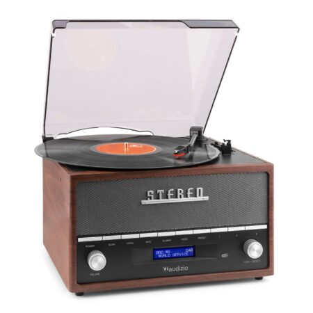 Audizio Frisco - Retro platenspeler met ingebouwde DAB+ radio - USB - | Audizio