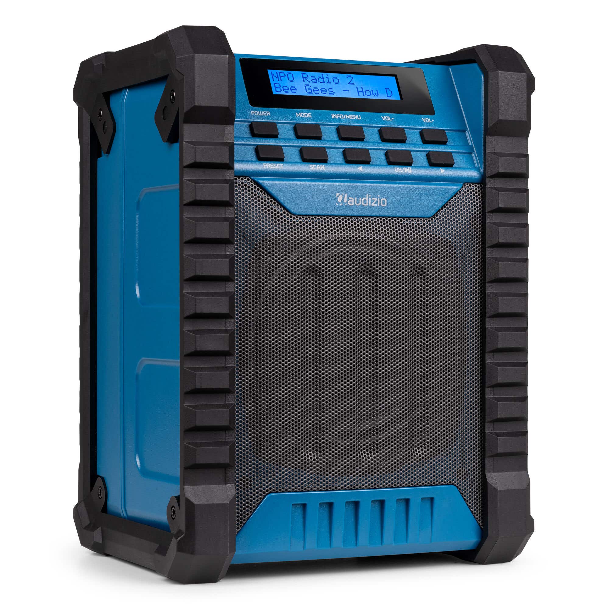 Audizio Jobsite bouwradio op accu - Werkradio met Bluetooth en antenne | Audizio