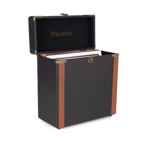 Audizio RC37 Luxe Vinyl Platenkoffer voor 30 tot 35 platen - Zwart | Audizio