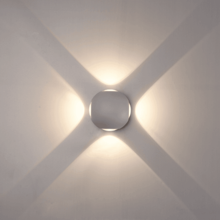 Austin LED Wandlamp 4-lichts - 4W 460lm - IP54 - 3000K Warm Wit - Binnen en buiten - Rondom licht - Grijs | HOFTRONIC