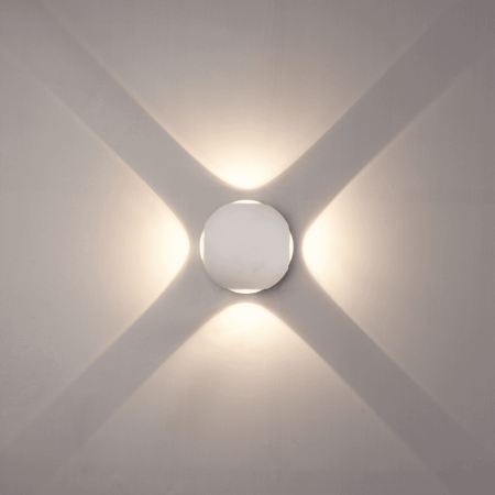 Austin LED Wandlamp 4-lichts - 4W 460lm - IP54 Waterdicht - 3000K Warm Wit - Binnen en buiten - Rondom licht - Wit | HOFTRONIC