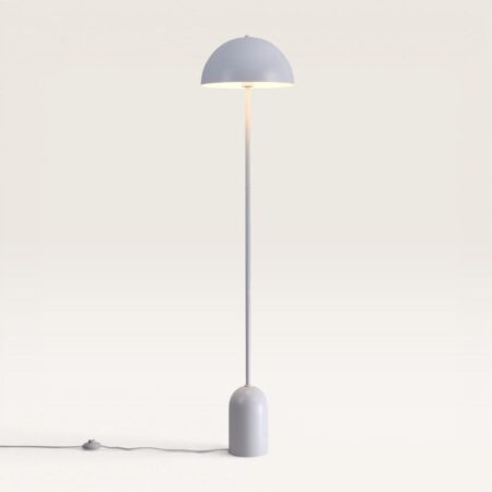 Avela - Staande lamp 150 cm - Wit Metaal - Modern design - Woonkamer lamp - E27 fitting - Met voetschakelaar | LUSENZ