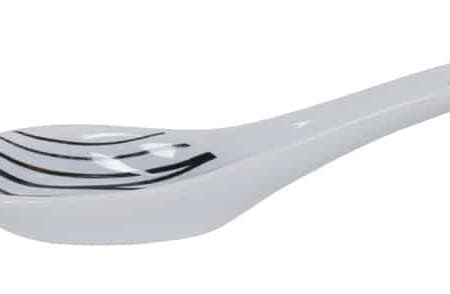 Aziatische Lepel - Tokyo Design Studio - Nippon Black - Zwart-Witte Lijnen - 13.8 x 4.8cm | Tokyo Design Studio