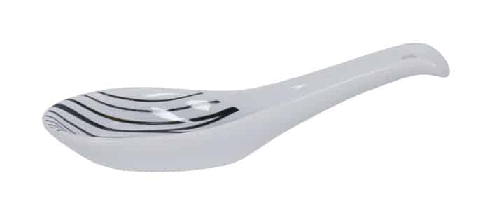 Aziatische Lepel - Tokyo Design Studio - Nippon Black - Zwart-Witte Lijnen - 13.8 x 4.8cm | Tokyo Design Studio