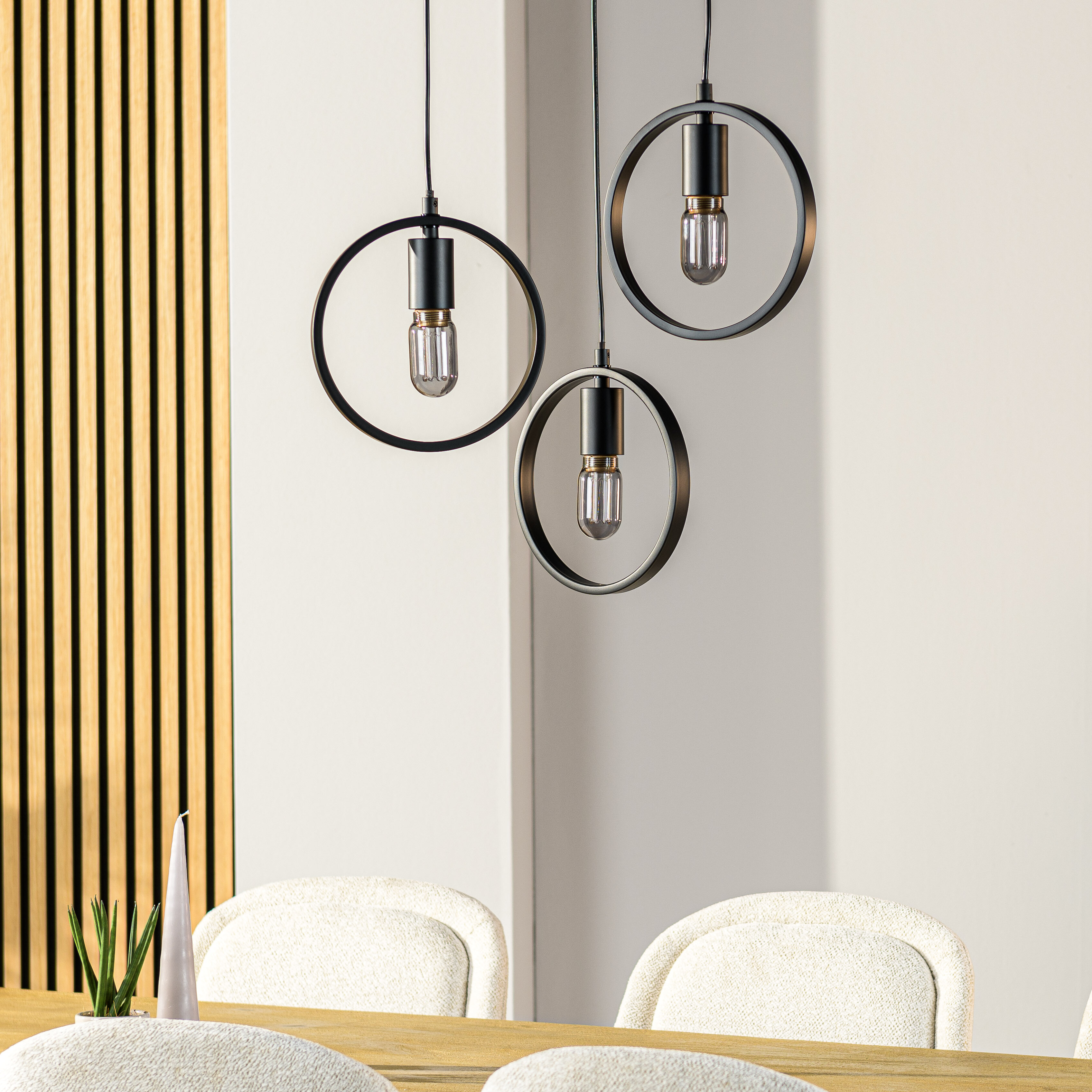 BASE Hanglamp Jadine 3-lamps - Zwart | BASE