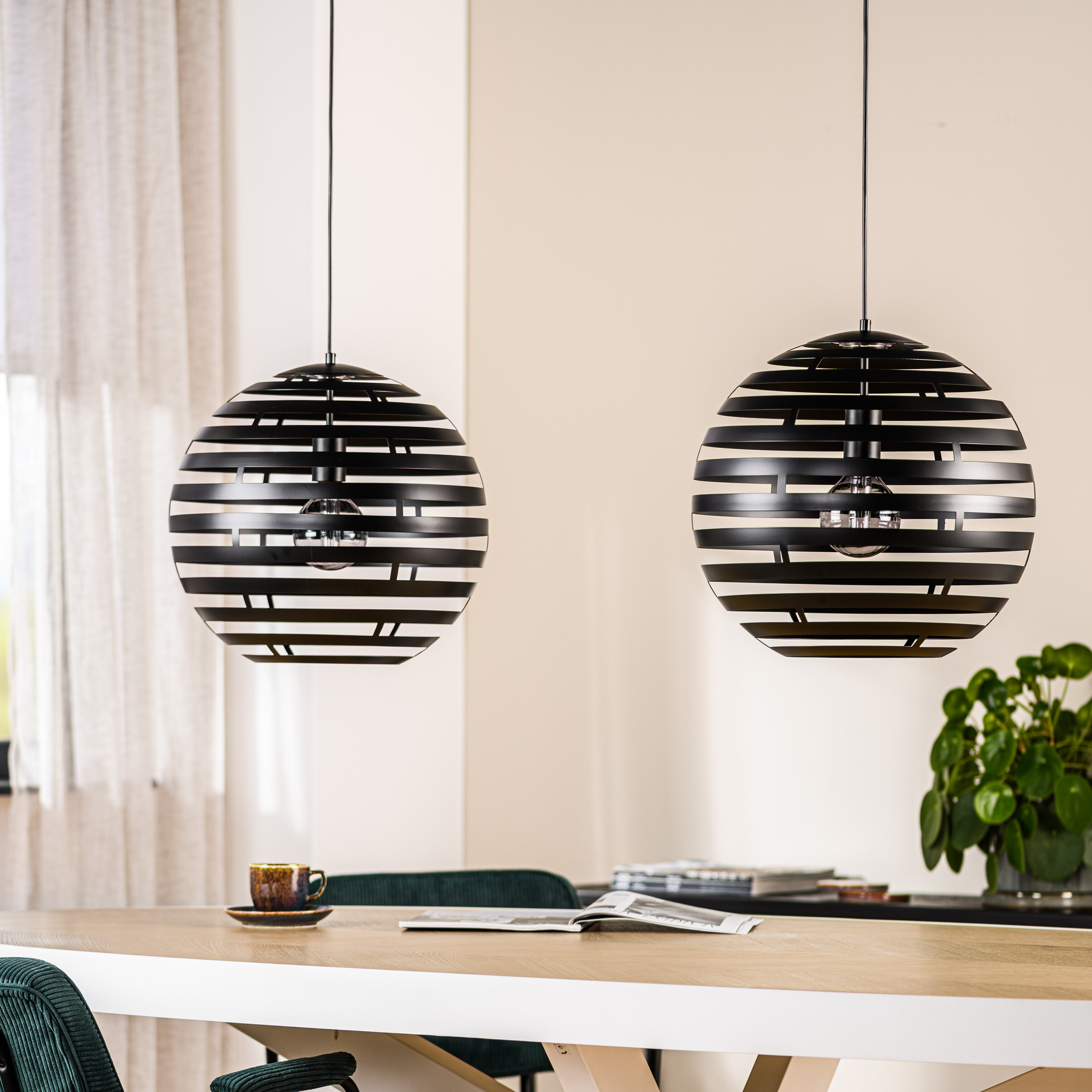 BASE Hanglamp Lando 2-lamps - Zwart | BASE