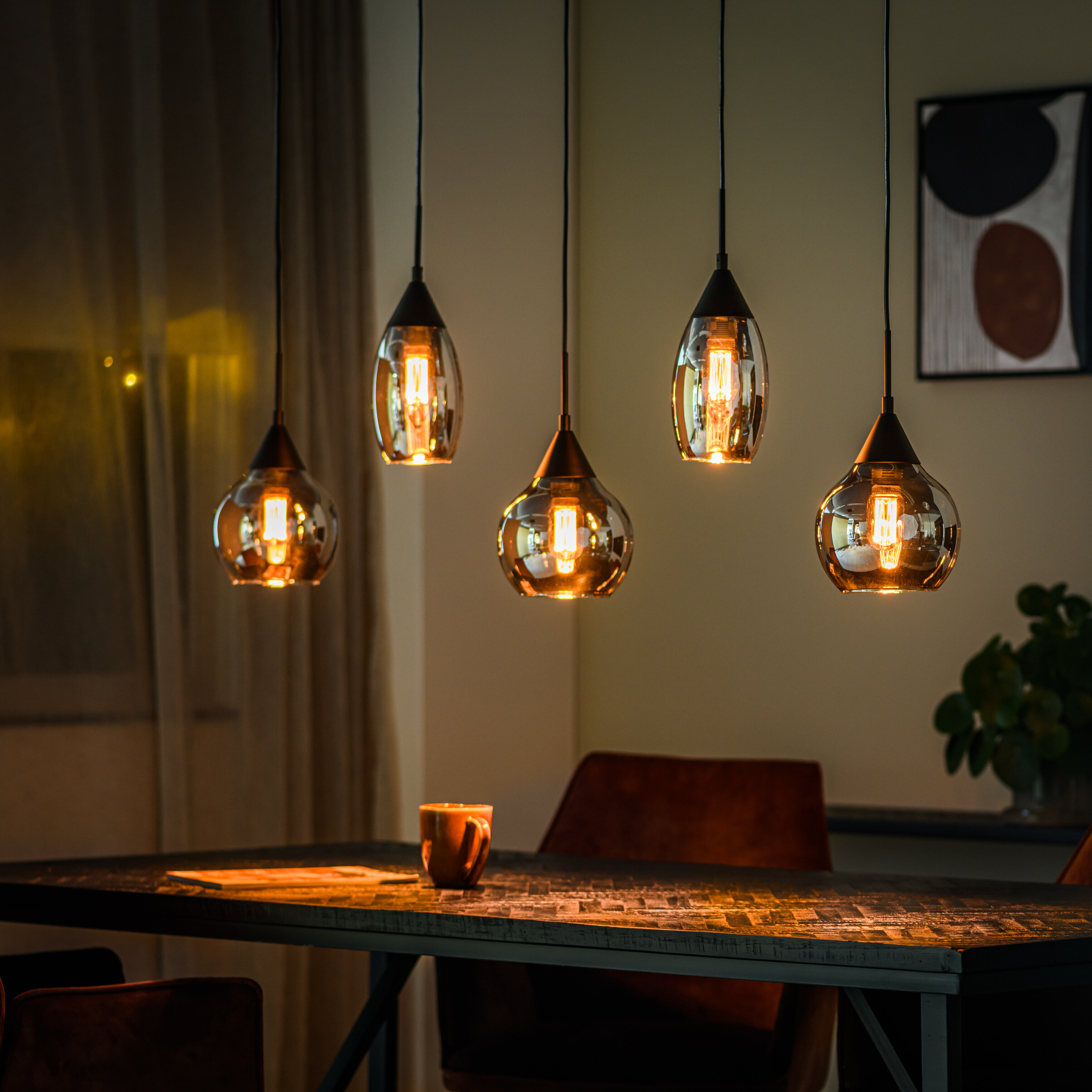 BASE Hanglamp Nino 5-lamps - Smoke | BASE