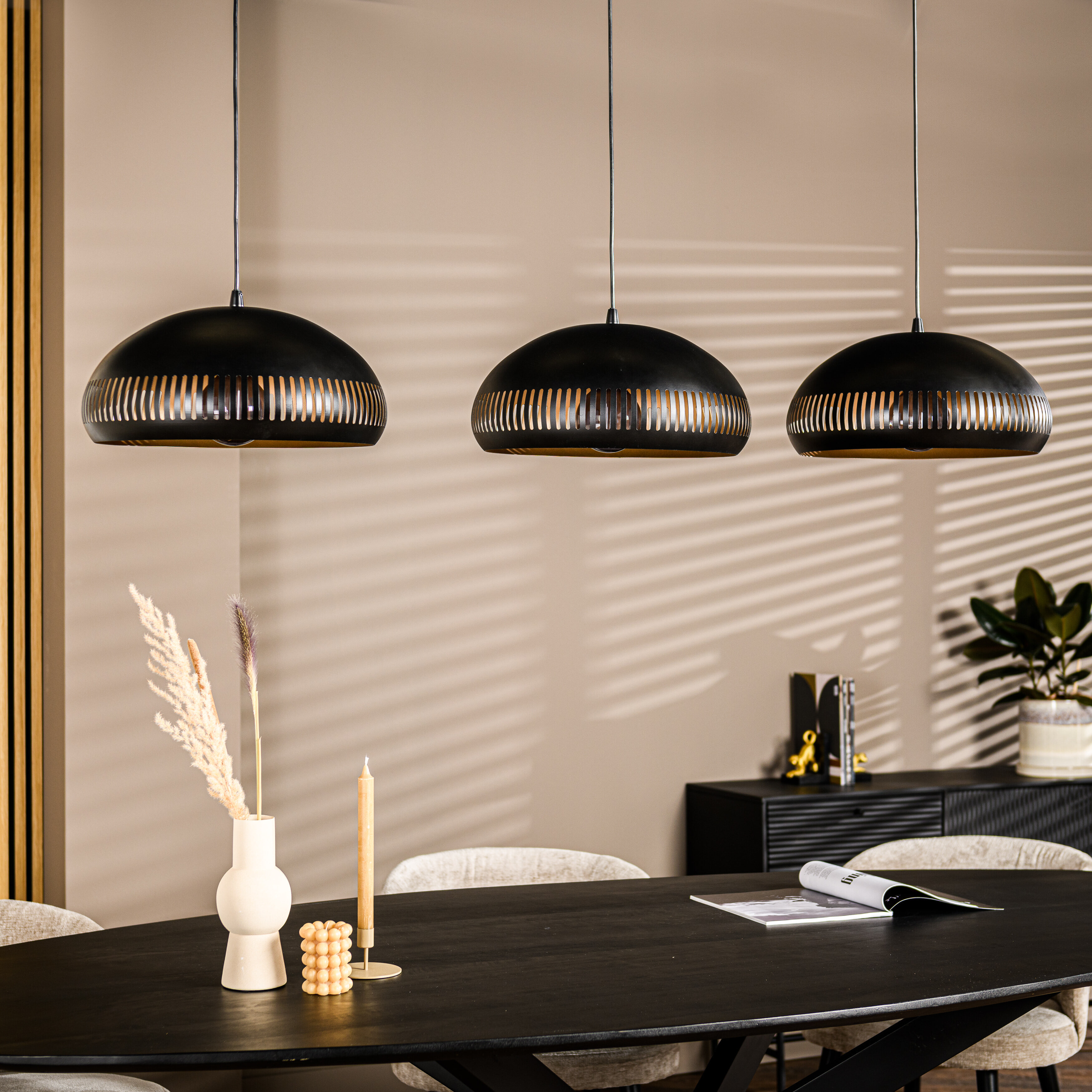 BASE Hanglamp Rachel 3-lamps - Zwart | BASE