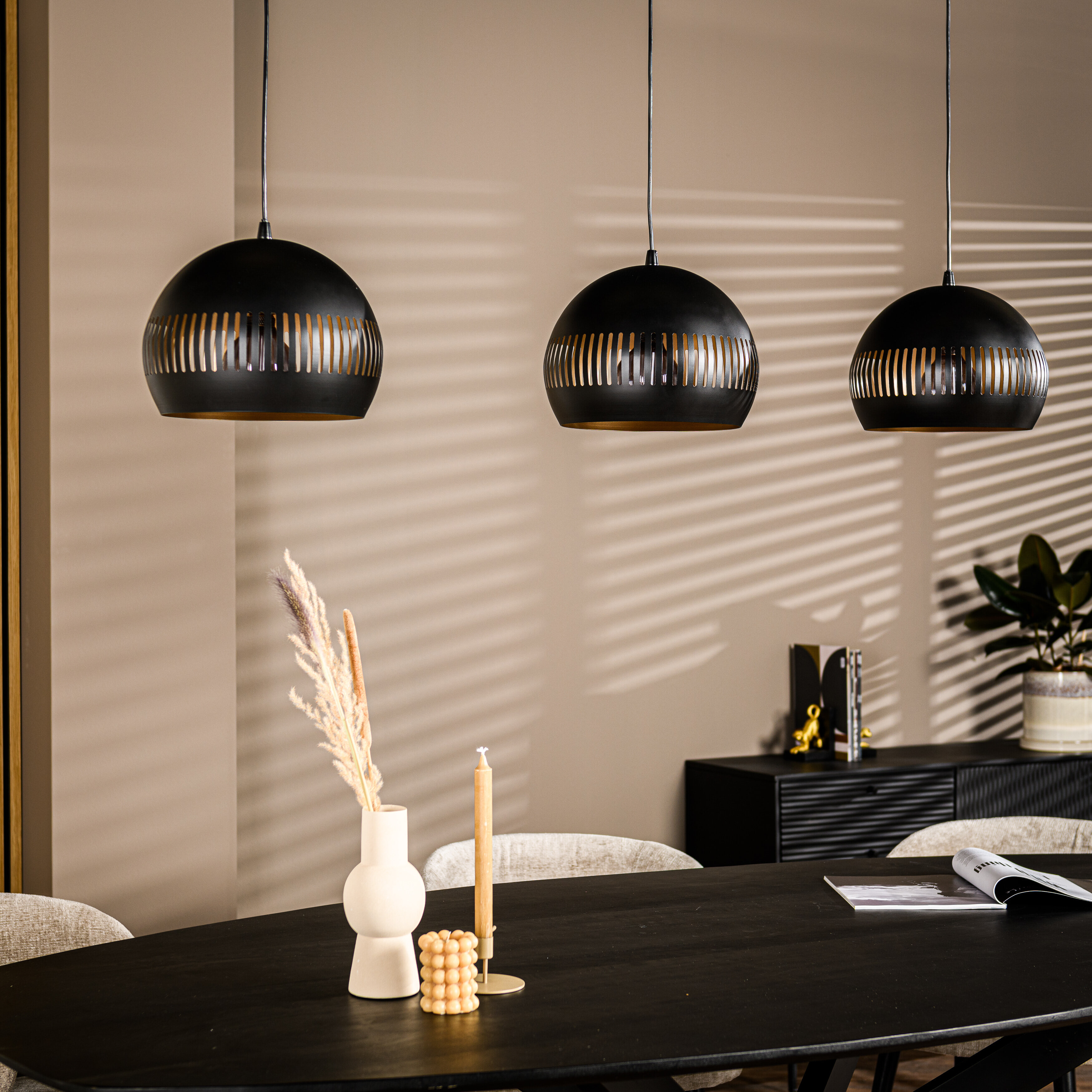 BASE Hanglamp Rachel 3-lamps - Zwart | BASE