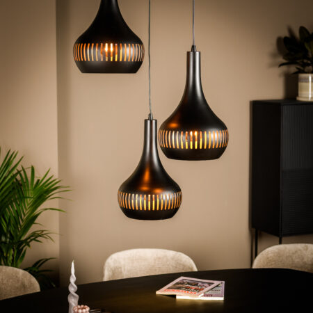 BASE Hanglamp Rachel 3-lamps - Zwart | BASE