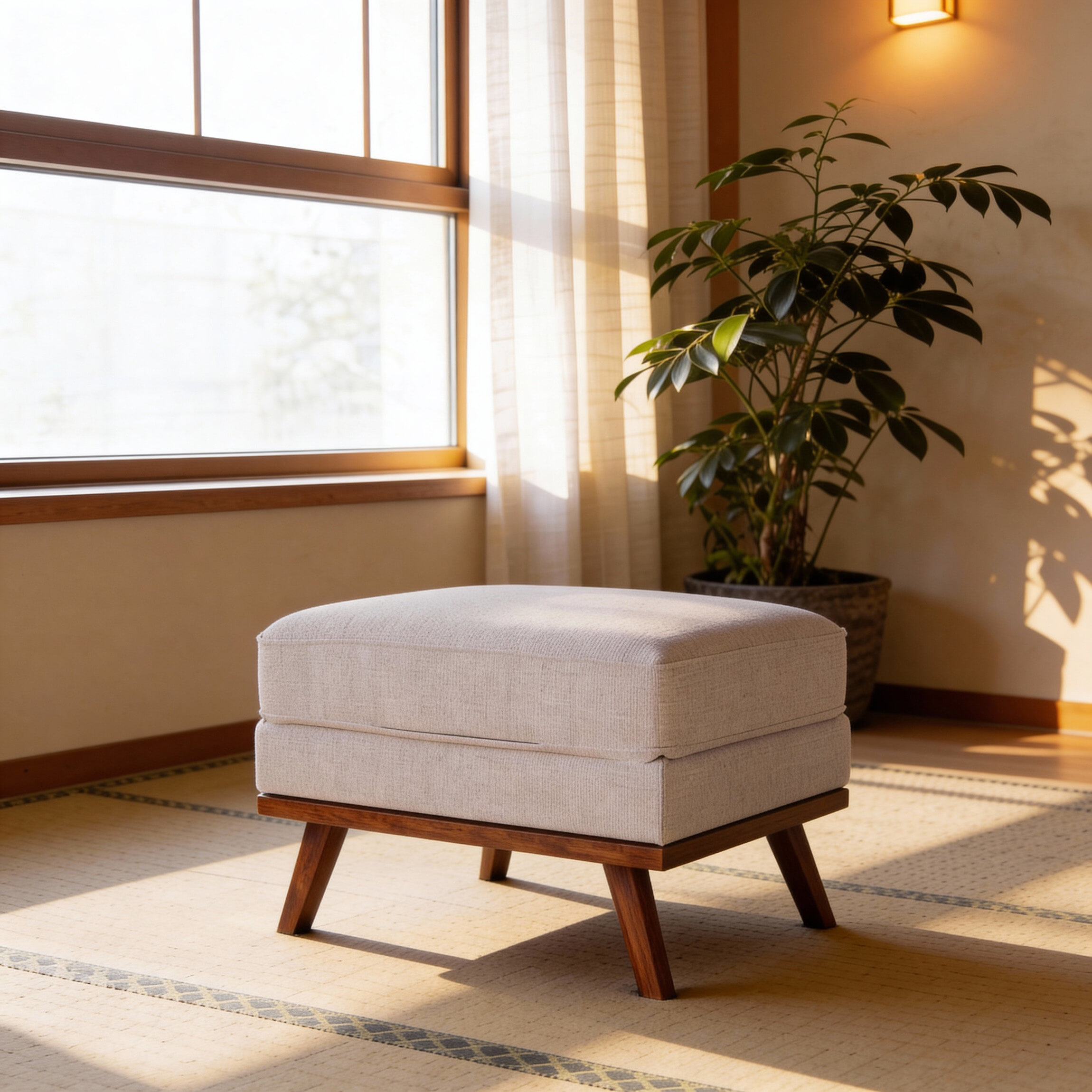 BASE Hocker Kirstan Grande stof - Beige | BASE