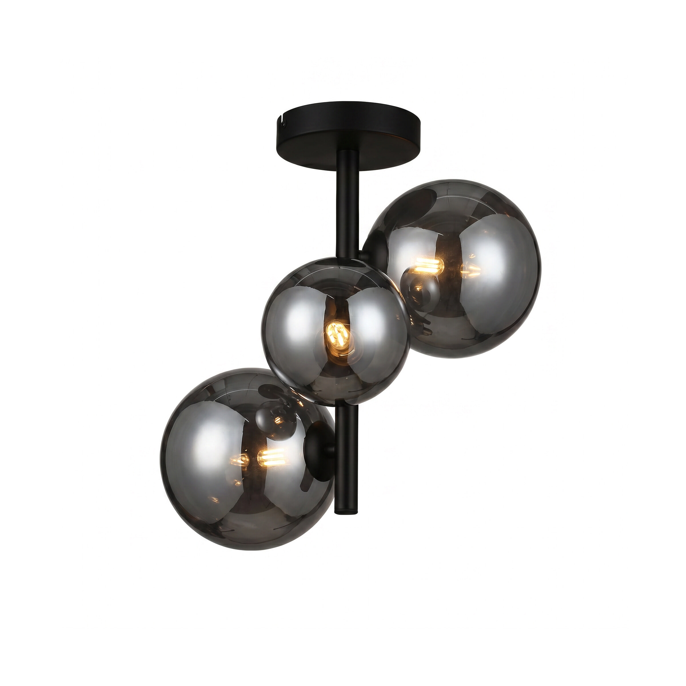BASE Plafondlamp Kali 3-lamps Glas - Smoke | BASE