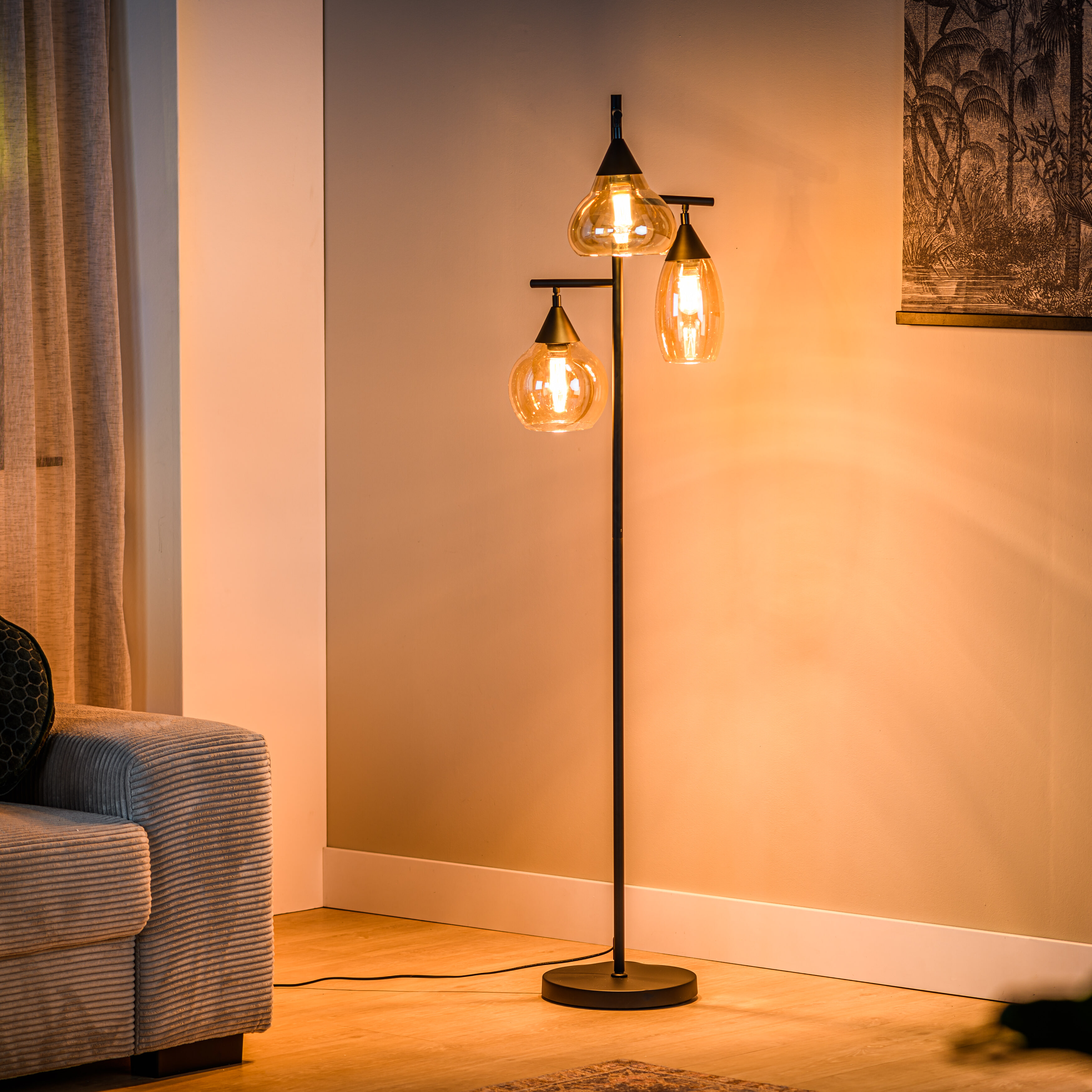 BASE Vloerlamp Landi 3-lamps