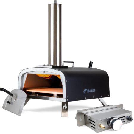 BASTE Hybride pizza oven buiten gas/pellets/houtskool/hout - RVS | BASTE
