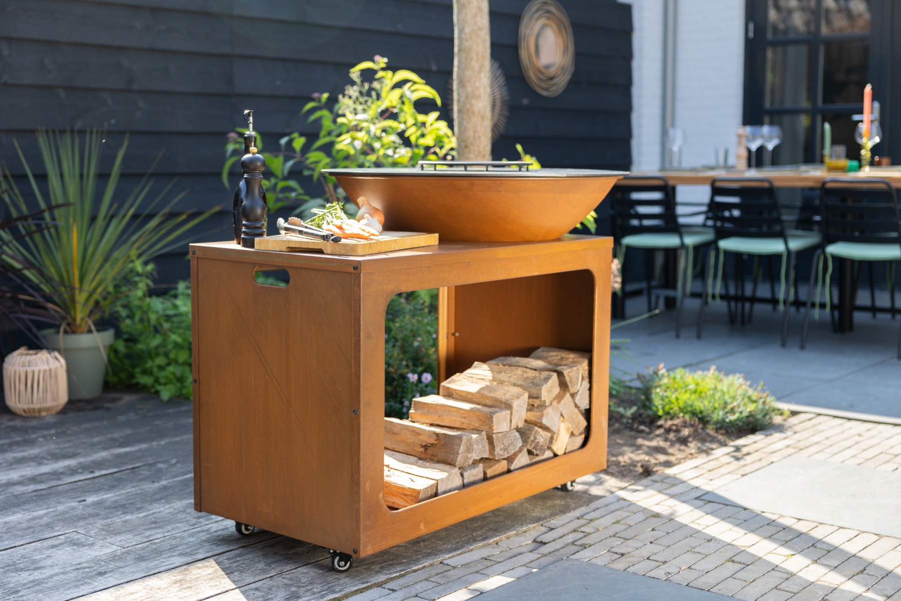 BASTE Island 80 vuurschaal bbq - Cortenstaal | BASTE