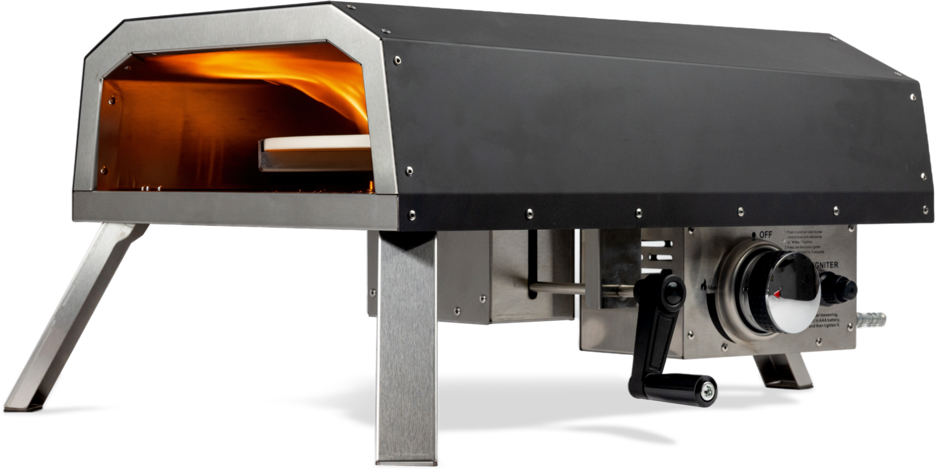 BASTE pizzaoven gas met draaiende pizzasteen - RVS | BASTE