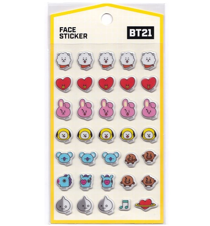 BT21 Glossy Sticker - Face Stickers | BT21