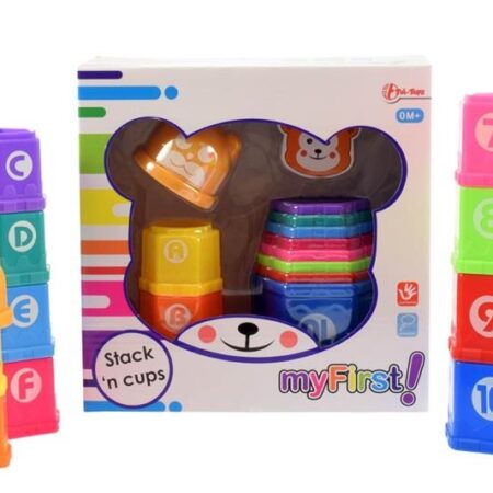 Baby stapelbekers met letters en getalle | Toi-Toys