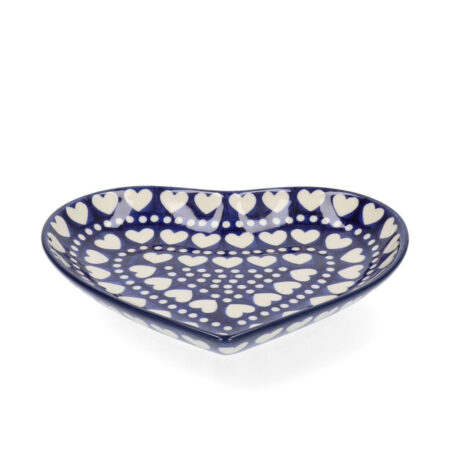 Baking dish heart Medium - Blue Valentine | Bunzlau Castle