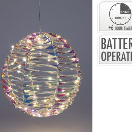 Bal 25cm 40 LED Iriserend op batterij | Home & Styling