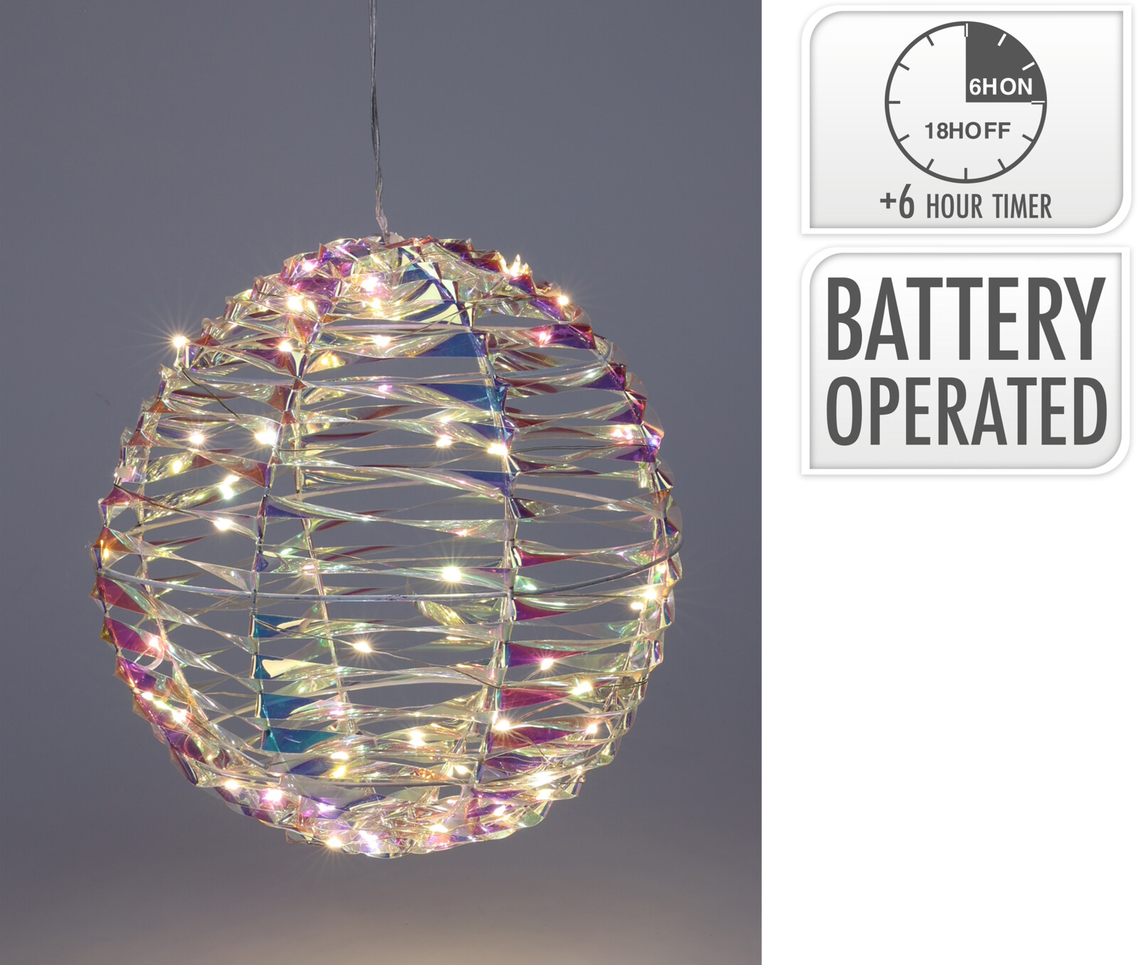 Bal 25cm 40 LED Iriserend op batterij | Home & Styling