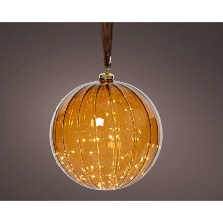 Bal LED glas dia 14cm Bruin/warmwit | Lumineo