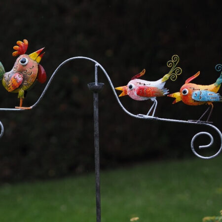 Balans Tuinsteker vogels met haan 140 cm | Thermobrass