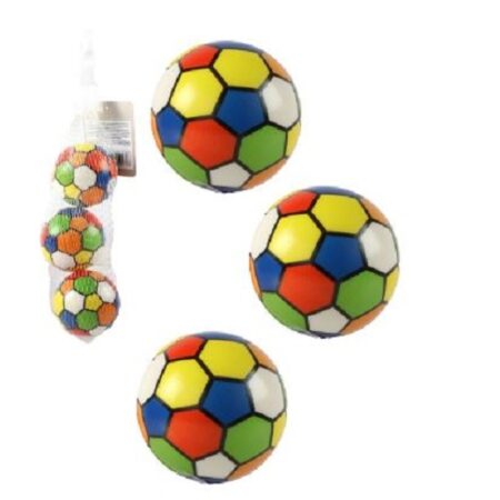 Ballen kunstleder 3 stuks in net 6cm | Merkloos
