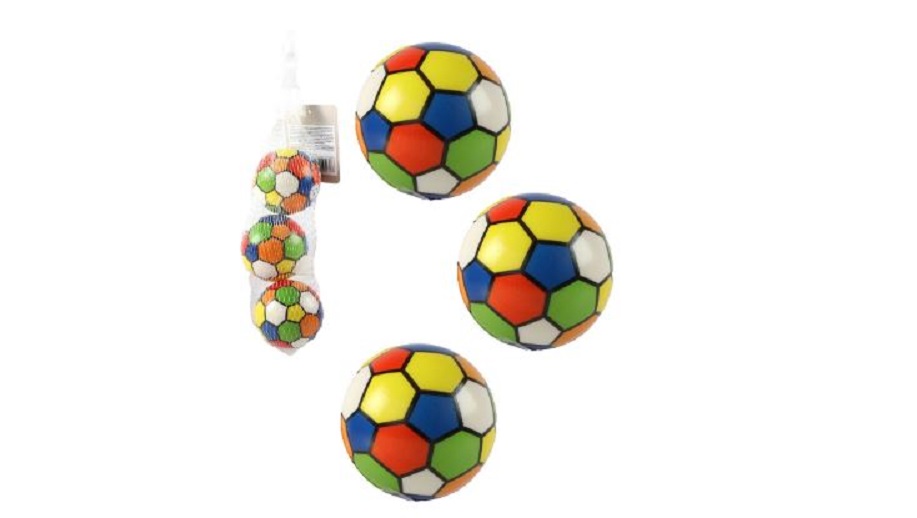 Ballen kunstleder 3 stuks in net 6cm | Merkloos