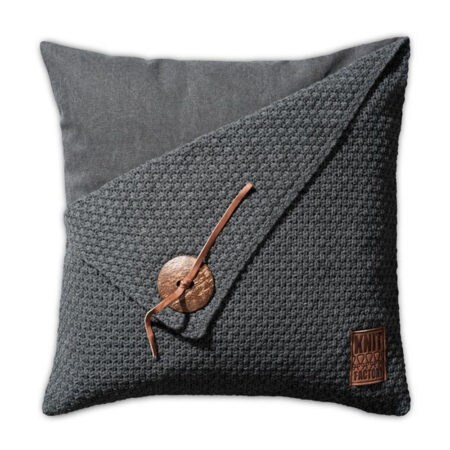 Barley kussen gerstekorrel 50x50 antraciet | Knit Factory