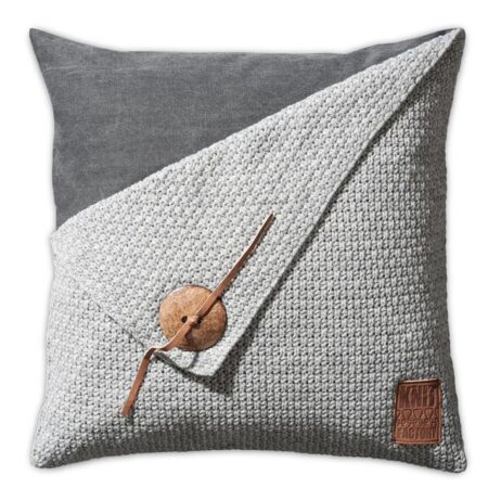 Barley kussen gerstekorrel 50x50 lichtgrijs | Knit Factory