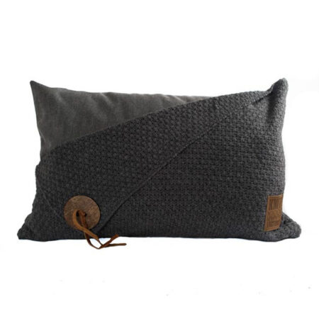 Barley kussen gerstekorrel 60x40 antraciet | Knit Factory