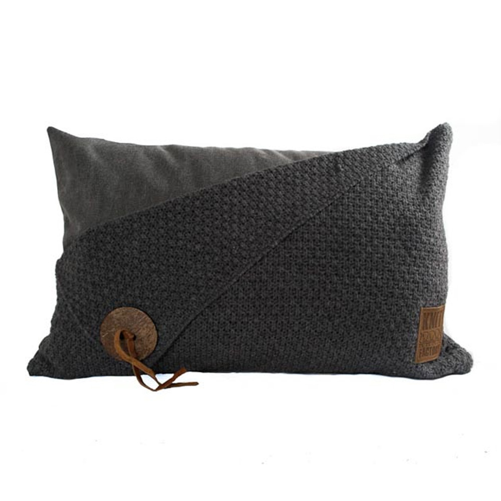 Barley kussen gerstekorrel 60x40 antraciet | Knit Factory