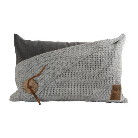 Barley kussen gerstekorrel 60x40 lichtgrijs | Knit Factory