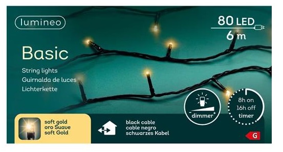 Basic kerstverlichting 80LED Champagne | Lumineo